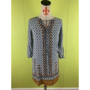 Skies Are Blue Embroidered Tunic Top Size Small S